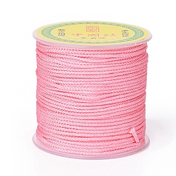 Pink Плетеный шнур из полиэстера для изготовления ювелирных изделий, розовые, 1.7 мм, около 27.34 ярдов (25 м) / рулон