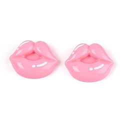 Pink Непрозрачные кабошоны из смолы, губа, розовые, 22~22.5x27.9x8 мм