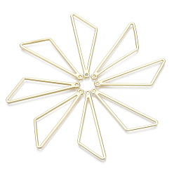Light Gold Alloy Pendants, Triangle, Light Gold, 44x14x1mm, Hole: 1.4mm