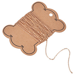 Light Gold 5 м латунные кабельные цепи, пайки, с катушкой, Плоско-овальные, без кадмия, без никеля и без свинца, золотой свет, 2.2x1.9x0.3 мм