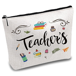 Слово Поликоттоновые холщовые сумки-хранилища с тематикой медсестры, металлические мешочки на молнии, прямоугольные, слово, 18x25 см