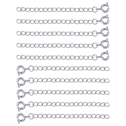 Нержавеющая Сталь Цвет 20шт 304 удлинитель цепи из нержавеющей стали, концевые цепи, с застежкой с пружинным кольцом, цвет нержавеющей стали, 62x3 мм