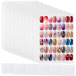 Clear 10Pcs Rectangle PP Plastic Binder Index Divider Sheets, Tab Divider for Notebook, with 6 Sheets Nail Art Double-sided Tape, Clear, 294x220x0.5mm, Hole: 6mm