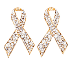 Золотой 2 шт. броши из сплава со стразами и лентой для рюкзака, золотые, 49x30 мм