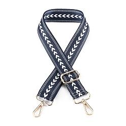 Морской Синий Нейлоновая холщовая сумка с узором в виде стрелки, лямки для сумки из лямок, для замены сумочки или сумки через плечо, Marine Blue, 75~145x3.8 см