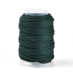 Темно-Зеленый 22м макраме хлопковый шнур, круглая плетеная веревка, для настенного крепления, ремесла, Подарочная упаковка, темно-зеленый, 1.5 мм, около 24.06 ярдов (22 м) / рулон