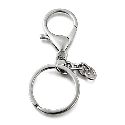 Платина Застежки для брелков из сплава и железа, с карабин-лобстерами , платина, 64 мм