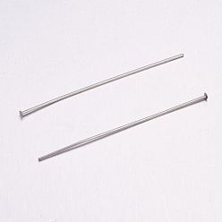 Stainless Steel Color 304 Stainless Steel Flat Head Pins, Stainless Steel Color, 14x0.5mm, 24 Gauge, Head: 1mm