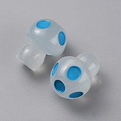 Темно-Голубой Украшение дисплея светящейся смолой, светящиеся в темноте украшения, гриб, глубокое синее небо, 17x14 мм