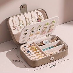 Tan PU Leather Jewerly Storage Boxes, with Magnetic Clasp, Rectangle, Tan, 16x11x5cm