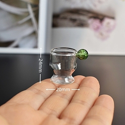 Прозрачный Мини стеклянная чашка, аксессуары для домашнего кукольного домика с микро-ландшафтом, притворяясь опорными украшениями, прозрачные, 20x24 мм