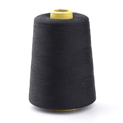 Black Polyester Sewing Thread Cords, For Cloth or DIY Craft, Black, 0.1mm, about 7000yards/roll