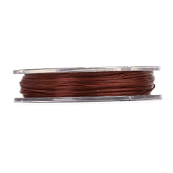 Brown Strong Stretchy Beading Elastic Thread, Flat Elastic Crystal String, Brown, 0.8mm, about 10.93 yards(10m)/roll