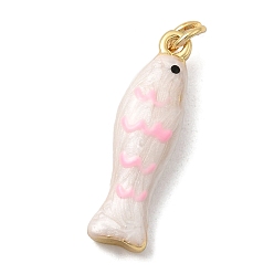 Белый Дым Латунь эмаль подвески, рыба, долговечный, стойки покрытие, с целью перехода в кольце, золотые, серый, 24.5x7.5x5.5 мм