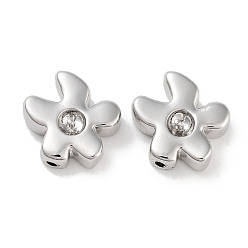 Платина Латунные бусины, без кадмия, без никеля и без свинца, цветок, платина, 11.5x12.5x4 мм, отверстие : 1.2 мм