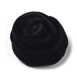 Schwarz Cabochons aus Samtstoff, Rose Blume, Schwarz, 23~24x16 mm