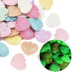 (52) Непрозрачная лаванда Светящееся УФ-покрытие, непрозрачные акриловые подвески, радужный, шарма сердца, светится в темноте, разноцветные, 31x34.5x9 мм, отверстие : 2.8 мм