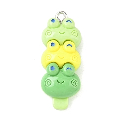 Лягушка Подвески из смолы с животной тематикой, с платиновым тоном железная петля, лягушка, 33x13x7 мм, отверстие : 2 мм