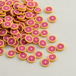 Темно-Оранжевый Ручной полимерной глины ногтей декоративные аксессуары, фрукты, темно-оранжевый, 4~6x5~6x0.2~1 мм