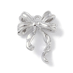 Платина Латунные подвески, бантом, платина, 19.5x13.5x3.5 мм, отверстие : 1 мм