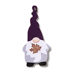 Gnome Большие подвески из искусственной кожи на Хэллоуин, гном, 65x28x2 мм, отверстие : 1.5 мм