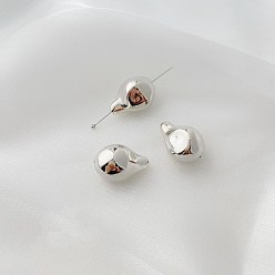 Teardrop Сплав акриловых бусин, серебряные, слеза, 20x13x13 мм