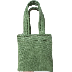 Темный Морско-зеленый Мини-модель сумки из холста ручной работы, аксессуары для кукольного домика с микро-ландшафтом, притворяясь опорными украшениями, темно-зеленый, 90x50 мм