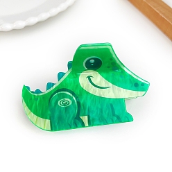 Crocodile Акриловые коготь заколки, зелёные, крокодил, 92x51 мм