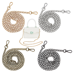 Mixed Color 4Pcs 4 Colors Iron Twisted Chain Bag Chain Replacement, Mixed Color, 1190mm, 1pc/color