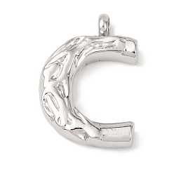 Letter C 304 подвески из нержавеющей стали, буква С, 20.5x14.5x4.5 мм, отверстие : 2.5 мм