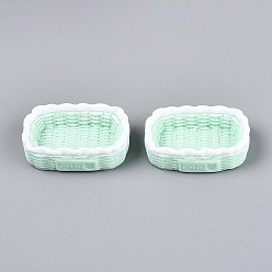 Светло-голубой Декор для корзин из ротанга из непрозрачной смолы, аксессуары для кукольного домика с микро-ландшафтом, притворяясь опорными украшениями, светло-голубой, 50~50.5x33.5~34x13~15 мм