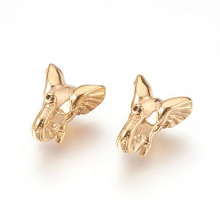 Golden 304 Stainless Steel Beads, Ion Plating (IP), Elephant, Golden, 16x12.5x7.5mm, Hole: 1.8mm
