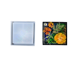 Квадрат Силиконовая форма своими руками, формы для литья смолы, для уф-смолы, изготовление изделий из эпоксидной смолы, белые, квадратный, 107x107x18 мм