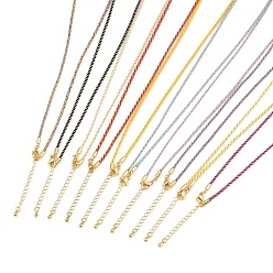 (52) Непрозрачная лаванда 2мм нейлоновый плетеный шнур для изготовления ожерелий, с латунными выводами и 202 застежками из лобстера из нержавеющей стали, золотые, долговечный, стойки покрытие, разноцветные, 17.72 дюйм (45 см)
