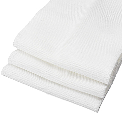 Blanco Tejido elástico acanalado de poliéster para el cuello, blanco, 525~560x127~130x1.5 mm