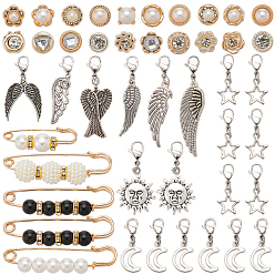 (52) Непрозрачная лаванда Подвески из сплава и брошь в виде английской булавки из сплава, килт булавка для утяжки талии брюки женские, разноцветные, 29~36 мм