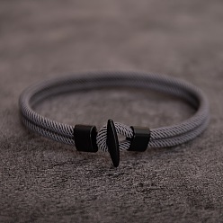 Серый Браслеты из нейлонового шнура для мужчин и женщин, с пластиковыми застежками, серые, 2-3/8 дюйм (6 см)