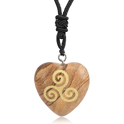 Пейзажный Джаспер Ожерелья с подвеской из яшмы в честь Дня Святого Патрика, сердце, 26.77 дюйм (68 см)