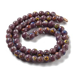 Розово-Коричневый Непальские бусины лэмпворк ручной работы, круглые, розово-коричневый, 8.5~12.5x8.5~11.5 мм, отверстие : 1.8~3.5 мм, около 64~67 шт / нитка, 25.71'' (65.3 см)