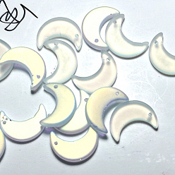 Klar ab Transparente Glas-Anhänger, matt, Mond, klar ab, 16x11 mm