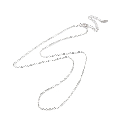 Платина Антикоррозийное платиновое родиевое покрытие 925 цепочка из стерлингового серебра, плоская кабельная цепь, с печатью s925, долговечный, 16.22 дюйм (41.2 см)