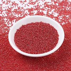 (RR166) Transparent Ruby Luster MIYUKI Round Rocailles Beads, Japanese Seed Beads, (RR166) Transparent Ruby Luster, 11/0, 2x1.3mm, Hole: 0.8mm, about 1100pcs/bottle, 10g/bottle