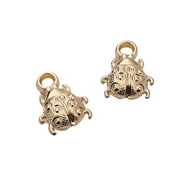 Золотой 20шт ccb пластиковые подвески, божья коровка, золотые, 17x13x5 мм, отверстие : 2.5 мм