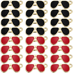 (52) Непрозрачная лаванда 60 шт 2 цвета сплава эмалевые подвески, золотые, очки прелести, разноцветные, 7x18x1.5 мм, отверстие : 1.5 мм, 30 шт / цвет