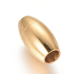 Золотой 304 магнитные застежки из нержавеющей стали с клеевыми концами, ионное покрытие (ip), овальные, золотые, 17.5x9.5 мм, отверстие : 5 мм