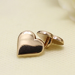 Золотой Кнопки сплава хвостовиком, 1-луночное, сердце, золотые, 11 мм