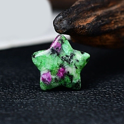 Рубин В Цоизита Натуральный рубин в цоизите звездные украшения, для украшения рабочего стола домашнего офиса, 15x15 мм