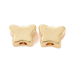 Plaqué 24K Or Véritable Placage en rack perles de laiton écologiques, sans plomb et sans cadmium, plaqué longue durée, papillon, réel 24 k plaqué or, 6x8x3.5mm, Trou: 2mm