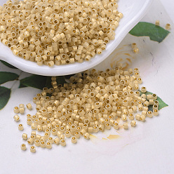 (DB0230) Опаловый с 24k Золотой Подкладкой Бусины miyuki delica, цилиндр, японский бисер, 11/0, опаловый стиль, (ДБ 0230) 24 тыс. т опал, 1.3x1.6 мм, отверстие : 0.8 мм, Около 100000 шт / 500 г