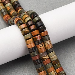 Пикассо Камень Натуральная полихромная яшма/камень Пикассо/нити бус из яшмы Пикассо, диск, Heishi бусы, 6x3.5 мм, отверстие : 0.8 мм, около 113~114 шт / нитка, 14.92'' (37.9 см) ~ 15.08'' (38.3 см)